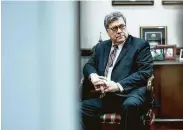  ?? Erin Schaff / New York Times ?? A leading Democratic senator says attorney general nominee William Barr must give assurances of his willingnes­s to let the special counsel inquiry finish.