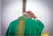  ?? AP PHOTO/INTI OCON ?? Nicaraguan Cardinal Leopoldo Brenes presides over Mass Feb. 12 at the Metropolit­an Cathedral in Nicaragua’s capitol, Managua.