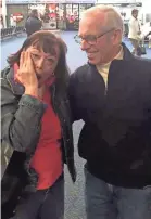  ?? FAMILY PHOTO ?? Tom Peters of Brookfield, Wis., and his daughter, Mary Jane Millehan of Roanoke, Va., were reunited in 2015 at Mitchell Internatio­nal Airport in Milwaukee.