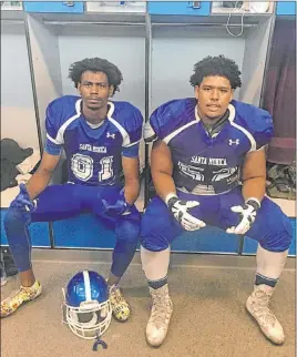  ?? Marvin Williams ?? Ashton Price, left, and Marvin Williams played football together in high school and Santa Monica College. Price was killed Aug. 1 at a party at a short-term rental property.