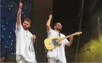  ?? Medios y Media / Getty Images ?? Singer David Velasco, left, and guitarist Victor Valverde have helped Porter become one of the most popular alt-rock bands in Mexico.