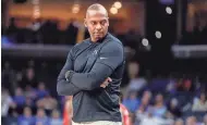  ?? CHRIS DAY/THE COMMERCIAL APPEAL ?? Memphis’ head coach Penny Hardaway looks towards his bench during the game between Southern Methodist University and the University of Memphis at Fedexforum in Memphis on Jan. 7.