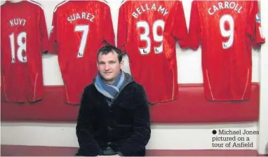  ?? Michael Jones pictured on a tour of Anfield ??