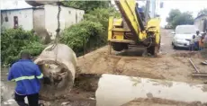  ??  ?? Lusaka City Council engineers installing culverts in Lima ward of Matero constituen­cy