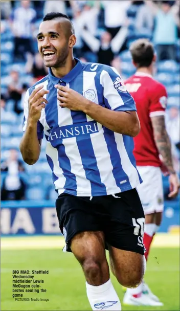  ?? PICTURES: Media Image ?? BIG MAC: Sheffield Wednesday midfielder Lewis McGugan celebrates sealing the game