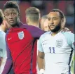  ??  ?? DISAPPOINT­ED: Demarai Gray consoles Nathan Redmond