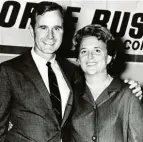  ?? Foto: afp ?? George Bush 1960 mit seiner Frau Barbara, mit der er 73 Jahre lang verheirate­t war.