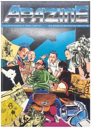  ??  ?? The cover of APAzine, Malaysia’s first englishlan­guage collection of comics.