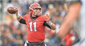  ?? DALE ZANINE/USA TODAY SPORTS ?? Georgia and quarterbac­k Jake Fromm will play No. 1 Alabama for the SEC title Saturday and a College Football Playoff berth.