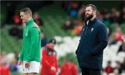  ?? Photograph: Ian Walton/Reuters ?? Johnny Sexton and Andy Farrell before Ireland’s match with Wales at the Aviva Stadium.