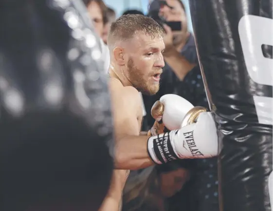 ?? Picture: AP PHOTOS ?? Conor McGregor may be an underdog but his trainer is tipping the southpaw to dominate Floyd Mayweather.