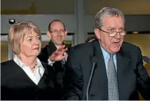  ??  ?? Defence Counsel Helen Cull, left and Michael Reed, QC, outside the High Court after David Bain was found not guilty in 2009.