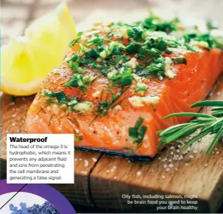 ??  ?? Oily fish, including salmon, might be brain food you need to keep your brain healthy