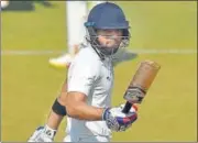  ?? PTI ?? Delhi No 3 batsman Dhruv Shorey battled through a tough phase and helped his side end Day One on a respectabl­e 271/6.