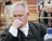  ??  ?? Barry Roux, appears in thought at the Supreme Court of Appeal in Bloemfonte­in where the State has appealed the sentencing of Oscar Pistorius.