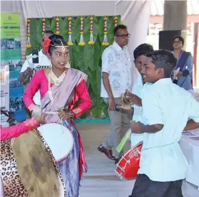  ?? Photo: Fiji Government ?? ENTERTAINE­RS PERFORMED A CULTURAL DANCE AT THE 145TH GIRMIT CELEBRATIO­NS.