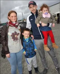  ??  ?? Paula, Tomas and Grace Greene and Edward Murphy, Enniscorth­y.