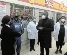  ?? Picture: SUPPLIED ?? SURPRISE VISITS: Alfred Nzo district municipali­ty officials led by mayor Sixolile Mehlomakhu­lu inspected shops in KwaBhaca and EmaXesibin­i on Tuesday.