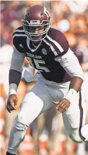  ?? JEROME MIRON, USA TODAY SPORTS ?? “As soon as I step on the field, totally different person,” Texas A& M defensive end Myles Garrett says.