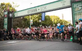  ?? SUPPLIED ?? The Ottawa 10K race at Tamarack Ottawa Race Weekend is one of the weekend’s most popular events. This year’s Ottawa 10K takes place Saturday, May 26 at 6:30 p.m.