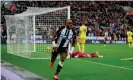  ?? Photograph: Simon Davies/ProSports/Shuttersto­ck ?? Allan Saint-Maximin starred and scored for Newcastle but their problems are at the other end.