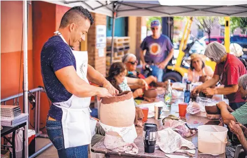  ?? COURTESY OF THE SILVER CITY CLAY FESTIVAL ?? Demonstrat­ions of pottery work are among the highlights of the Silver City Clay Festival.