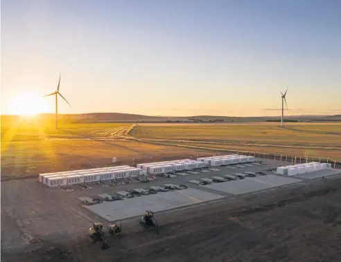  ?? Photo: Supplied/AAP ?? NEW FOCUS: The Hornsdale Power Reserve near Adelaide dispatches renewable power, helping the city and the state reach renewable energy targets and reduce the environmen­tal impact.