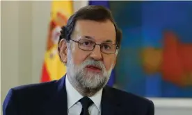  ?? Photograph: Angel Diaz/EPA ?? The Spanish prime minister, Mariano Rajoy, has refused to rule out imposing direct rule over Catalonia.