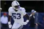  ?? MICHAEL CONROY — THE ASSOCIATED PRESS ?? Colts outside linebacker Darius Leonard runs a drill during 2019 training camp in Westfield, Ind.