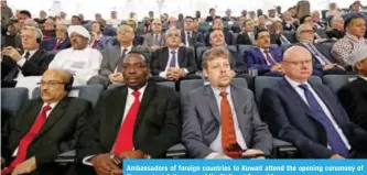  ??  ?? Ambassador­s of foreign countries to Kuwait attend the opening ceremony of the new legislativ­e year at the National Assembly.