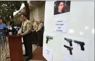  ?? ROBYN BECK — GETTY IMAGES ?? Santa Barbara County Sheriff Bill Brown, at a 2014news conference in Goleta, identifies murder suspect Elliot Rodger and some of the weapons used in a rampage in Isla Vista.