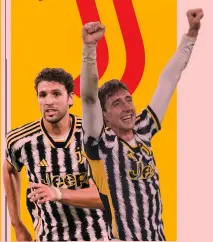  ?? GETTY ?? Il regista e il jolly Manuel Locatelli, 26 anni, centrocamp­ista, alla Juventus dal 2021, e Andrea Cambiaso, 24 anni, esterno che può giocare a destra e a sinistra, primo anno in bianconero