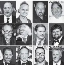  ?? THE ASSOCIATED PRESS ?? This combinatio­n photo shows, top row from left, film producer Harvey Weinstein, former Amazon Studios executive Roy Price, director James Toback, New Orleans chef John Besh; middle row from left, fashion photograph­er Terry Richardson, New Republic...