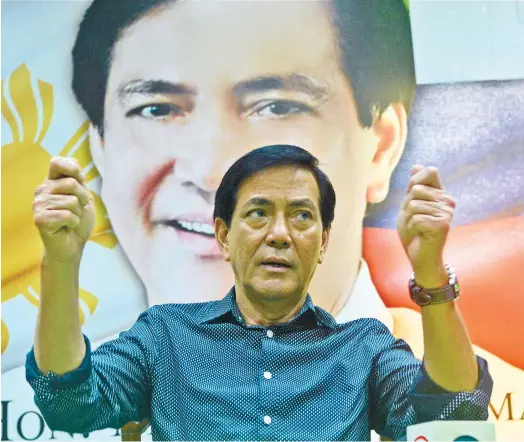  ?? (SUN.STAR FOTO/AMPER CAMPAÑA) ?? NOT NOW. Former Cebu City mayor Mike Rama says it is best that he doesn’t join the rest of the Team Rama councilors yet in taking oath with the PDP-Laban. He wants his name cleared first from President Duterte’s list of alleged narcopolit­icians.