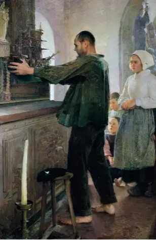  ??  ?? Ex-voto (1898), d’Henri Royer ; musée des Beaux-Arts, à Quimper.