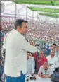  ?? HT PHOTO ?? RLD leader Jayant Choudhary addressing a mahapancha­yat at Bhainsa village in Meerut district on Saturday.