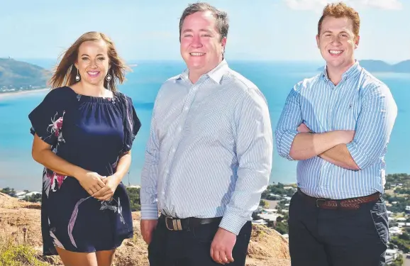  ?? LINE- UP: The LNP’s candidates, Casie Scott ( Townsville), Nick Martinez ( Thuringowa) and Matt Derlagen ( Mundingbur­ra). Picture: SHAE BEPLATE ??