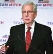  ?? AP PHOTO/ TIMOTHY D. EASLEY ?? Senate Majority Leader Mitch McConnell, R-Ky., speaks to reporters during a news conference in Louisville, Ky., on Wednesday.