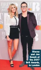  ??  ?? Stacey and Joe Swash at the 2017 Brit Awards, in London