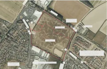  ??  ?? The site at Manor Road where plans for 193 homes were approved