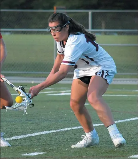  ?? MEDIANEWS GROUP FILE ?? Conestoga’s Julia Littlewood reaches for a loose ball next to Upper Dublin’s Becky Browndorf last May.