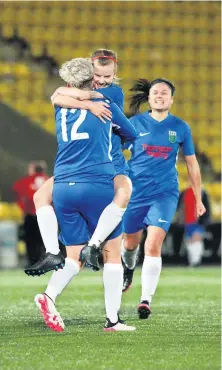  ?? ?? Clinical Striker Laura Inglis celebrates her goal