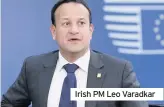  ??  ?? Irish PM Leo Varadkar