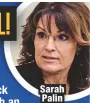  ??  ?? Sarah Palin