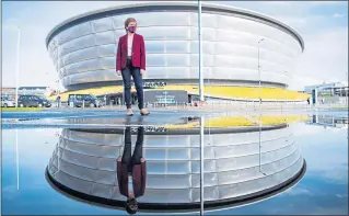  ??  ?? Nicola Sturgeon outside the Covid-19 vaccine centre at the SSE Hydro in Glasgow yesterday