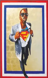  ??  ?? “Nunna My Heros: After Barkley Hendricks’ ‘Icon for My Man Superman’” Fahamu PecouCourt­esy Nasher Museum of Art at Duke University