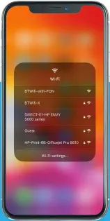  ??  ?? You can now easily change your Wi–Fi network connection straight from the Control Centre.