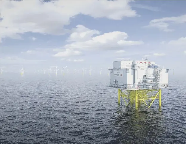  ??  ?? 0 Working closely with platform manufactur­er Aibel, Dogger Bank Wind Farm will use an unmanned HVDC substation design – a world-first, slashing weight and cost