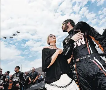  ?? JARED C. TILTON/GETTY ?? Martin Truex Jr. won Saturday in Kentucky without fiancee Sherry Pollex by his side.