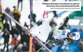  ?? PHOTO D’ARCHIVES, MARTIN CHEVALIER ?? Philippe Marquis s’est blessé au genou droit lors d’un entraîneme­nt lundi.